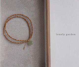 孤独花园garden天然橄榄竹节和田玉锁包美国14k包金项链女礼简约